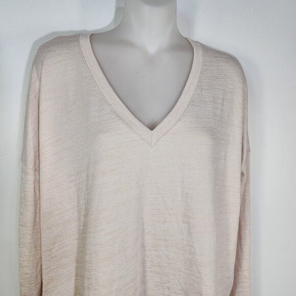 Banana Republic Top Women's Size XS Blush Pink Relaxed Luxespun Knit V Neck Soft - Picture 3 of 10